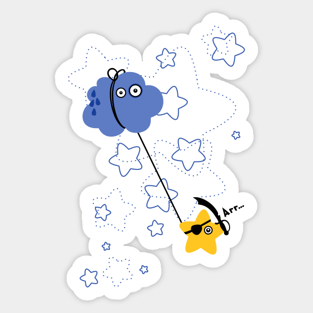 Fantastic Falling Pirate Star Sticker by XOOXOO